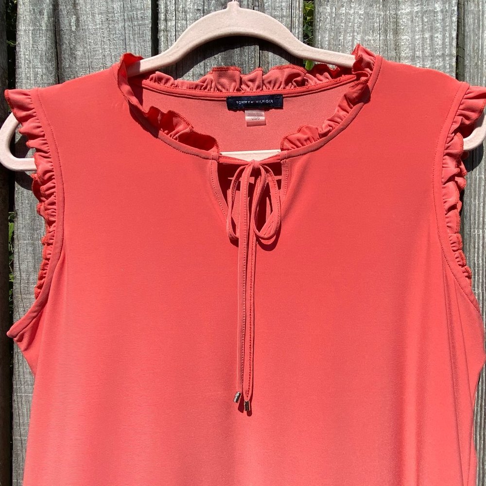 Coral Tommy Hilfiger Sleeveless Blouse